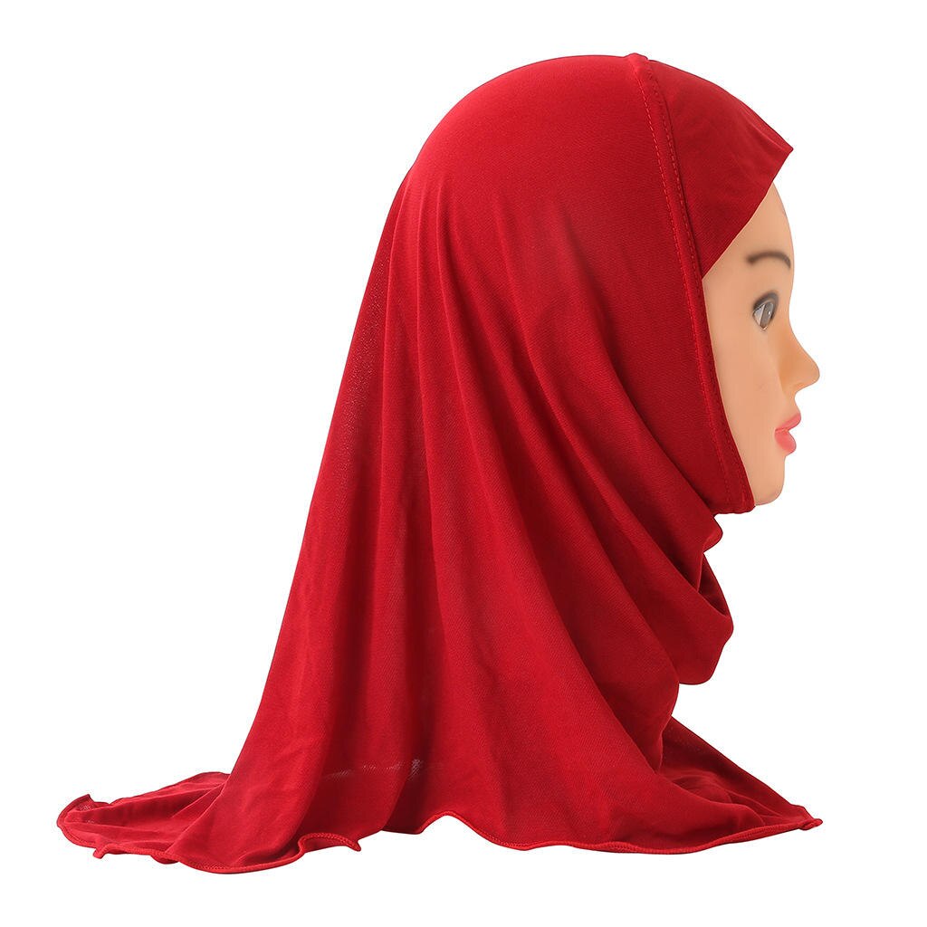 Muslim Girls Kids Hijab Islamic Scarf Shawls Soft and Stretch Material for 2 to 7 years old Girls Wholesale 50cm Children Hijabs